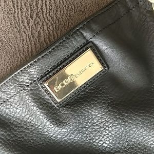 Black leather bag